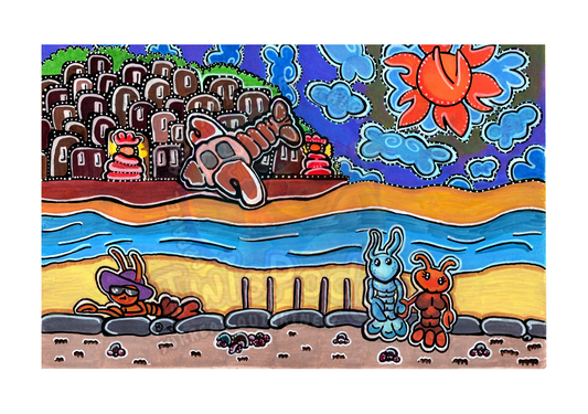 Lobster Beach Art Print