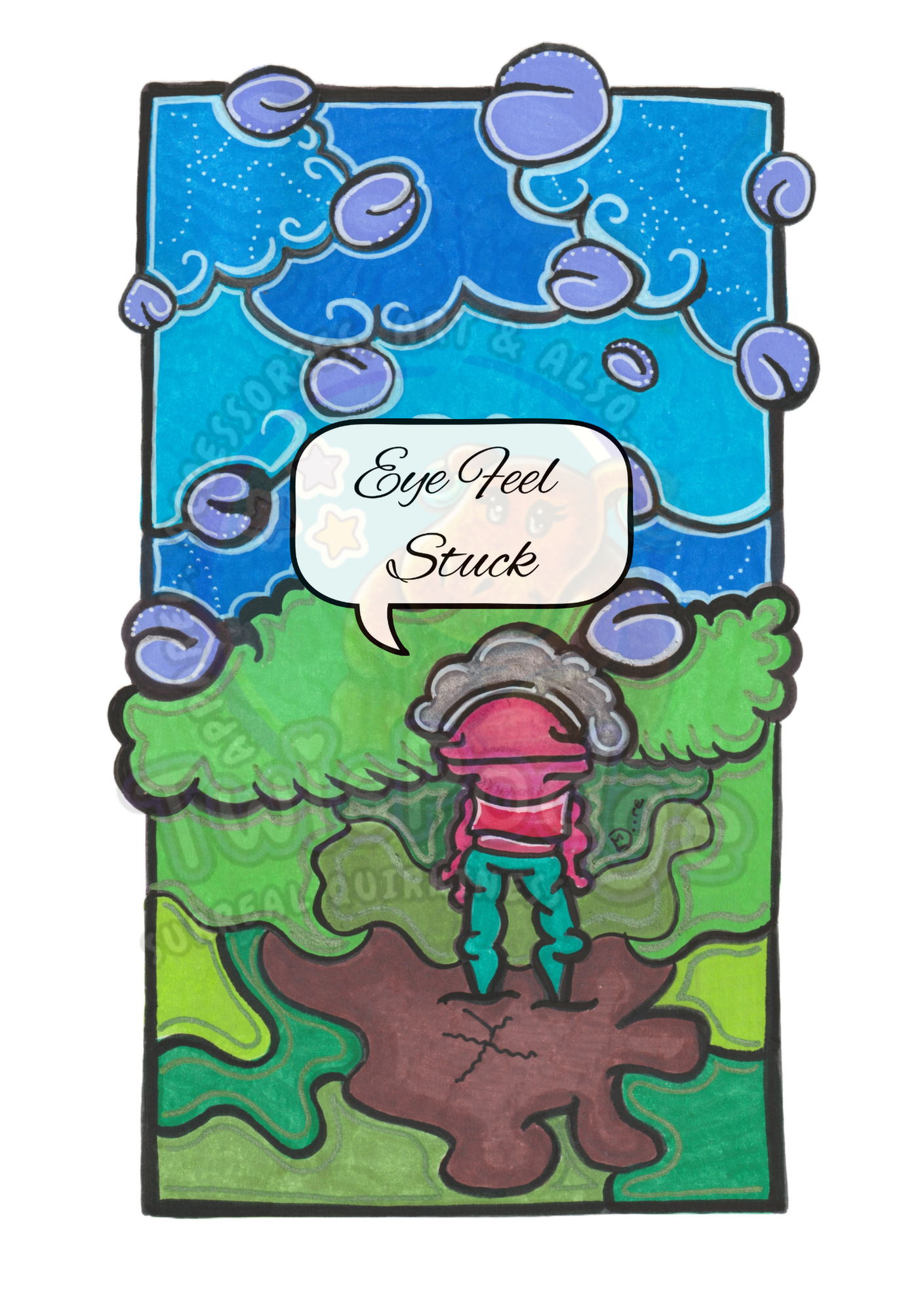 Eye Feel Stuck Print.