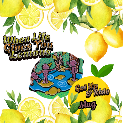 Inspirational Ceramic Coffee Mug – 'When Life Gives You Lemons, Just Ride It Out' Design