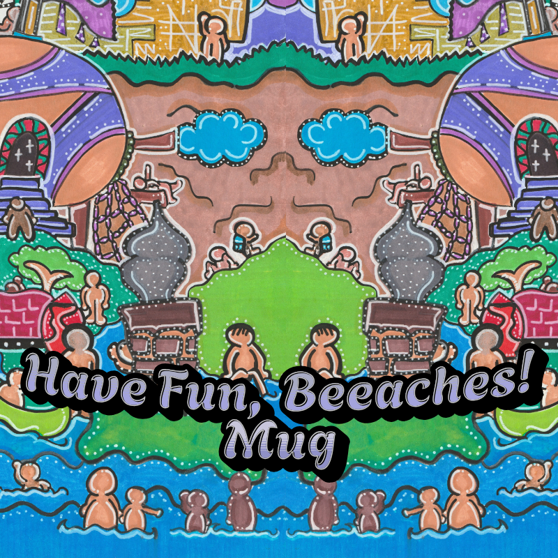 Big Grr, have fun, Beaches Ceramic Mug – 11oz Coffee Cup with Colorful Design