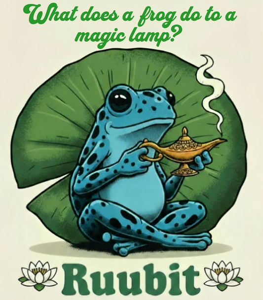 What do frogs do to a magic lamp?